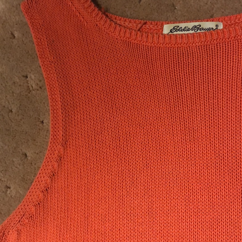 Eddie Bauer Vintage Sleeveless Tank 100% Cotton Knit Stitch with Hem Detailing - Picture 3 of 3